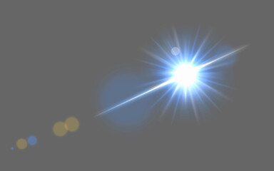 lens flare, flash or star glow in a for creativity, art or design with sunshine and light. creative 