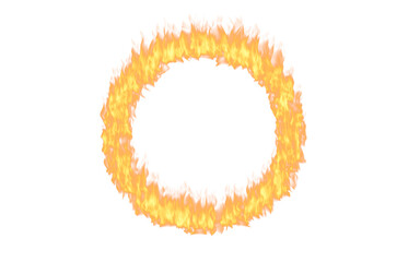Wall Mural - ring of fire, flames and effect in a circle isolated on a transparent png background. art, creative 