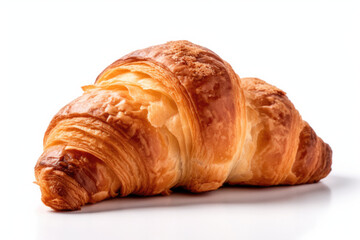 croissant isolated on white. AI generative image.