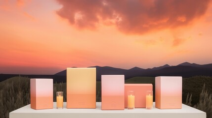 Wall Mural - Pale orange sky at the midpoint of the day