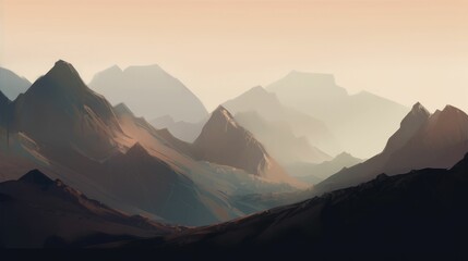 Sticker - Dramatic landscape illustration in muted tones