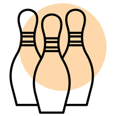 Canvas Print - Isolated colored bowling pins sport icon Vector