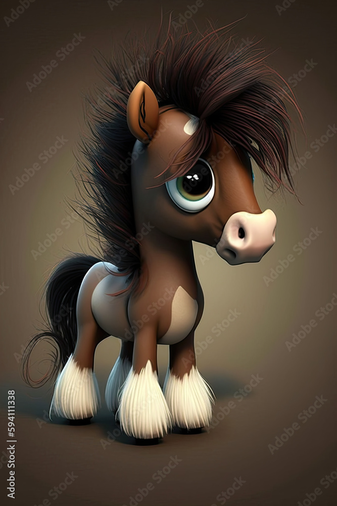 cartoon pony image, AI Generative