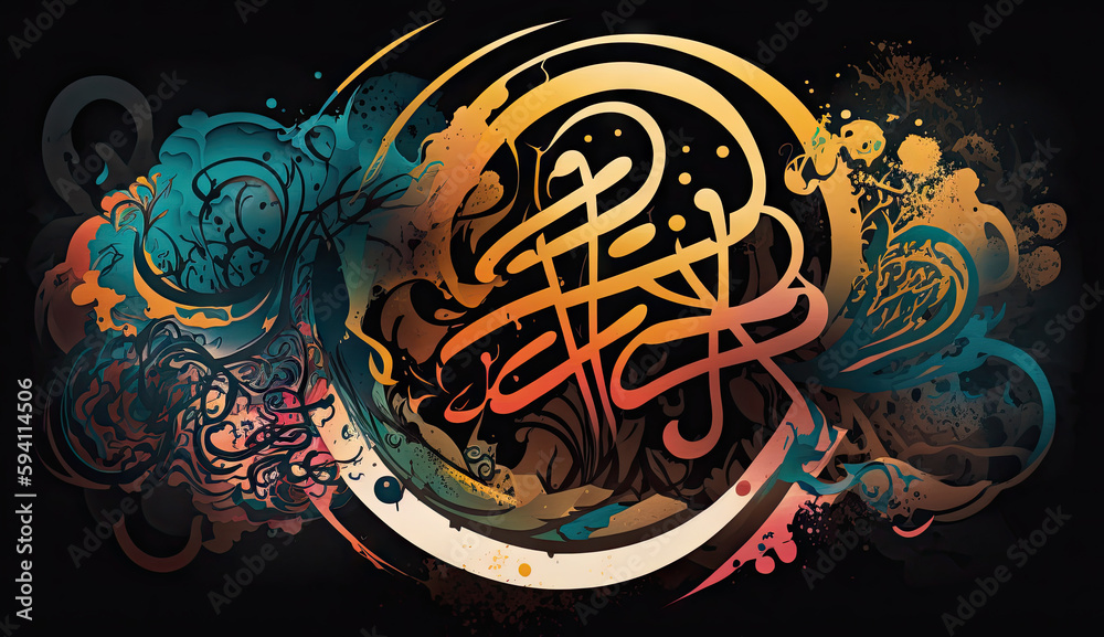 Abstract and Calligraphy Stock Illustration | Adobe Stock
