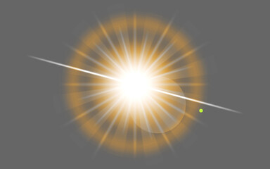 Wall Mural - png, lens flare and explosion on a transparent background to simulate the sun, a star or light. digi