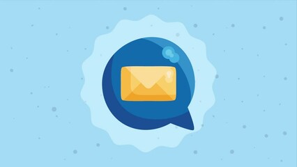 Sticker - speech bubble with envelope mail animation