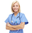 © Krunal/peopleimages.com - Portrait, arms crossed and woman doctor isolated on transparent, png background for healthcare service. Face of a proud professional, medical person or happy young nurse for clinic internship or job