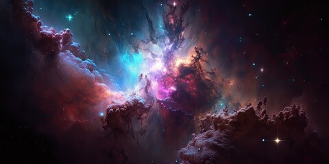 Wall Mural - colorful space galaxy cloud nebula. stary night cosmos. universe science astronomy. supernova backgr