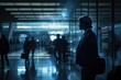 © DYNAMO VISUALS - Silhouette of business people at the airport