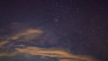 Wall Mural - milky way galaxy exploration through outer space towards glowing milky way galaxy. time-lapse video 