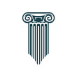 Column pillar icon, law or lawyer legal business and justice firm vector symbol. Greek ancient column pillar icon for attorney or law office, judge or legislation university and court or courthouse
