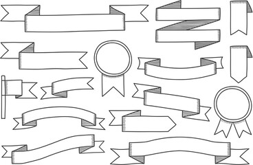 hand drawn ribbon banners