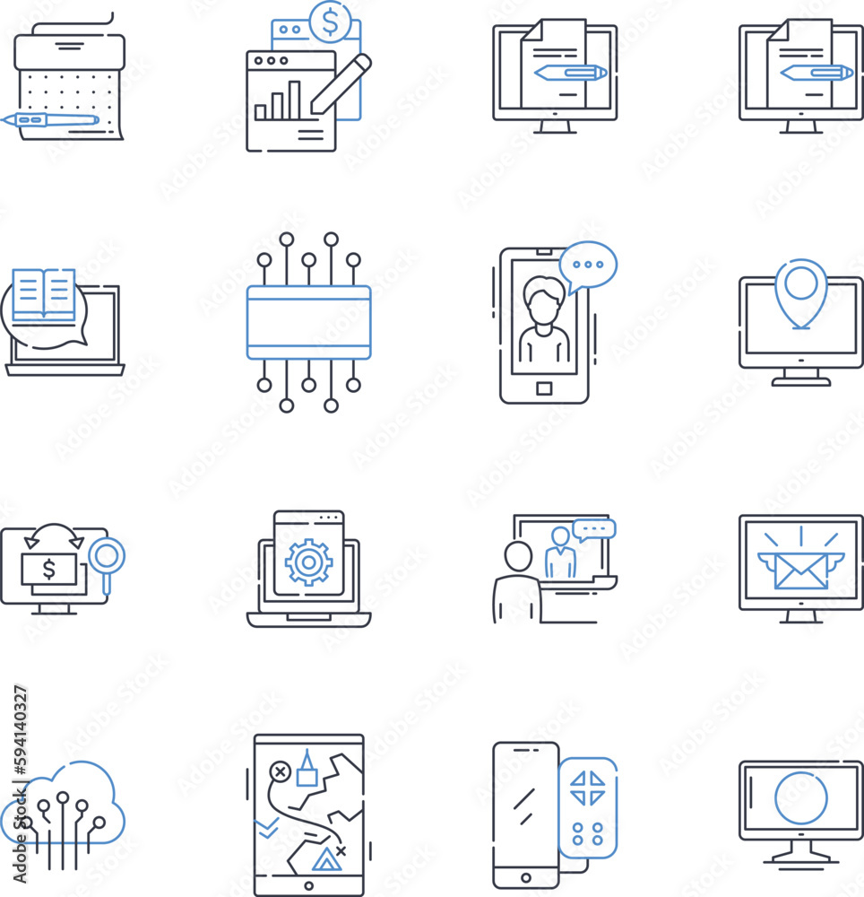 Program Package Icon Vetor Programs line icons collection. Applications, Software, Tools ...