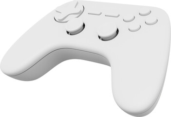 Poster - Realistic console game controller. White PNG icon on transparent background. 3D rendering.