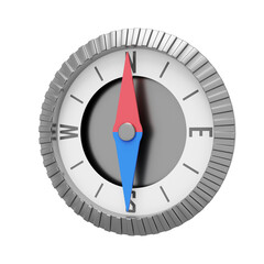 Poster - Realistic compass, navigation, direction finding. 3D rendering. PNG icon on transparent background.