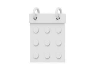 Poster - White simple flip calendar. 3D rendering. Icon on white background.