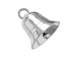 Poster - Bell metal silver, notification symbol. 3D rendering. Icon on white background.