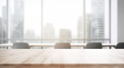 Wall Mural - Empty Office Table for product with Blurred Background for Business Concept and Copy Space