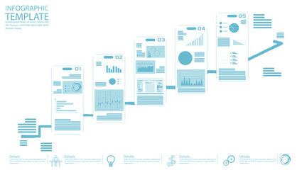 Wall Mural - online stock trading. app screen  smartphone design  template application interface with flat illustrations,UI,idea and concept think creativity modern  design vector