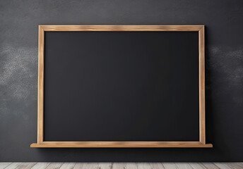 Blank black blackboard on black wall, Generative AI
