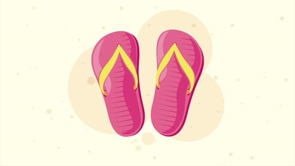 Poster - flip flops pink color animation