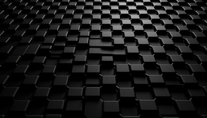 Poster - Cube patterns, black background, abstract background, shiny metal, matte metal, red and blue metal background, Generative Ai