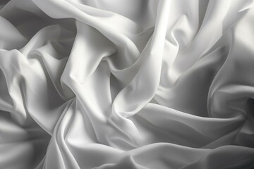 White Cloth Banner with Wrinkles. Smooth Surface Texture. Generative AI