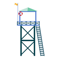 Wall Mural - Lifeguard Tower icon. Station building illustration isolated