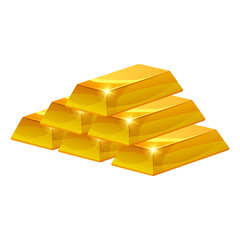 Stack of Gold bar icon, ingot. Symbol of richness currency investment, treasury luxury rich