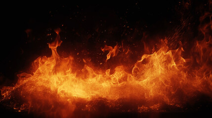 Poster - Beautiful fire background, generative ai.