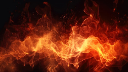 Poster - Beautiful fire background, generative ai.