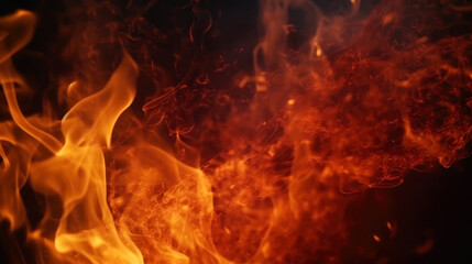 Poster - Beautiful fire background, generative ai.