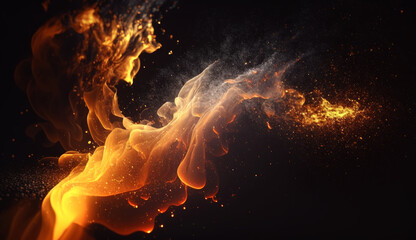 Poster - Beautiful fire background, generative ai.