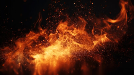 Poster - Beautiful fire background, generative ai.