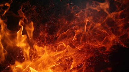 Poster - Beautiful fire background, generative ai.