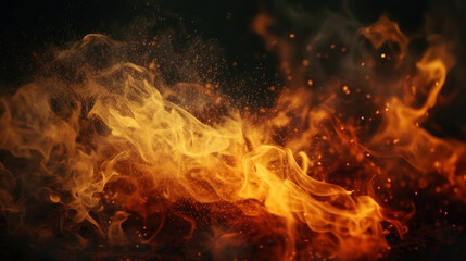 Poster - Beautiful fire background, generative ai.