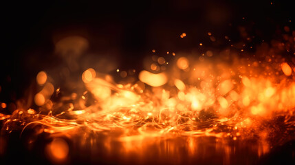 Poster - Beautiful fire background, generative ai.