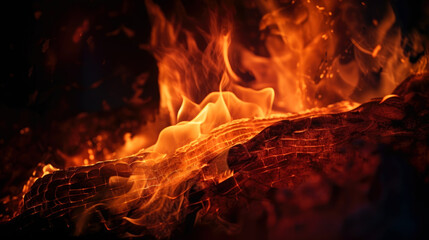 Poster - Beautiful fire background, generative ai.