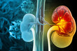 Chronic kidney disease. 3d illustration