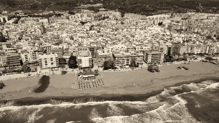 Wall Mural - Estepona, Andalusia. Beautiful aerial view of cityscape along the coast in the morning