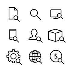 Canvas Print - Search icon set for apps and web sites