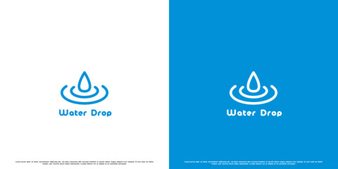 Modern water drop logo design illustration. Creative flat silhouette of water droplet wave liquid modern minimalist flat simple. Polluted water environmental care design. Water element design.