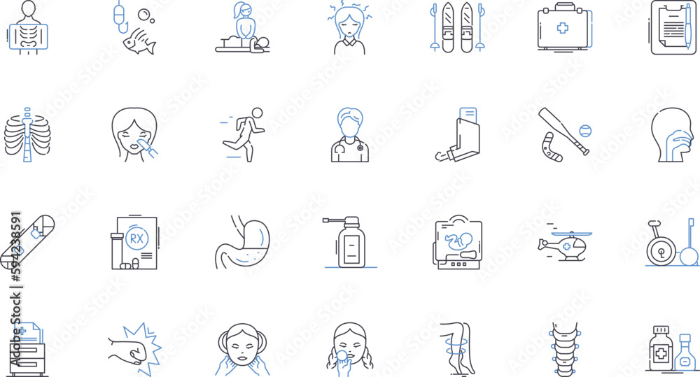 Medical devices line icons collection. Implant, Scanner, Surgical ...