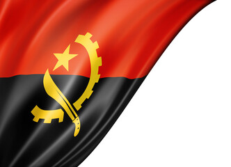 Wall Mural - Angolan flag isolated on white banner