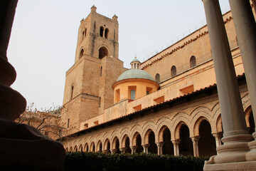 Wall Mural - benedictine cloister and cathedral in monreale in sicily (italy)