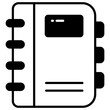 contact book icon represents a digital address book or directory used for storing and organizing contact information, an amazing design