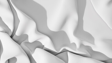 Abstract white elegant cloth background. 3d render