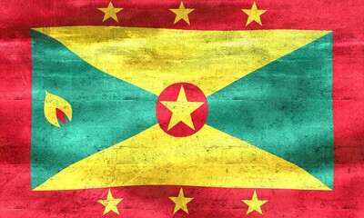 Poster - Grenada flag - realistic waving fabric flag