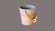 3d model of a bucket on a gray background