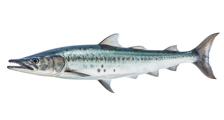 Barracuda fish in transparent background. Generative AI.